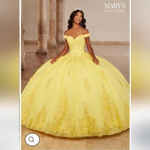 Quinceanera yellow gown.